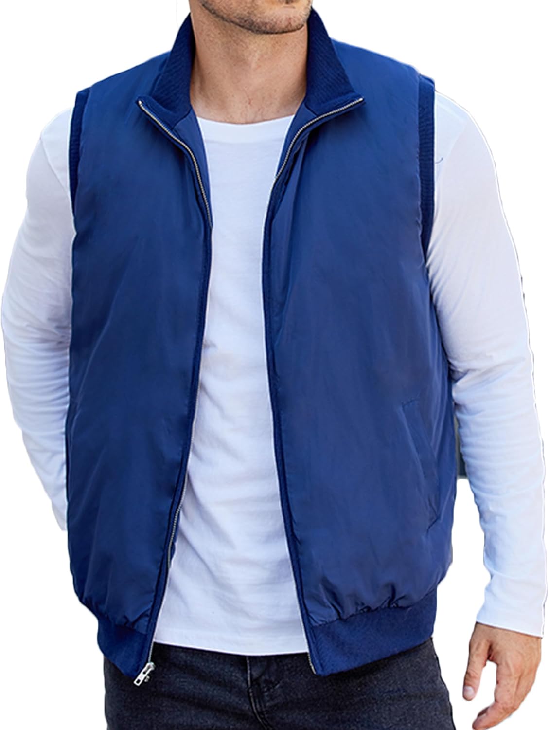 COOFANDY Men's Casual Outerwear Vests Padded Sleeveless Jacket Winter Outdoor Warm with Pockets