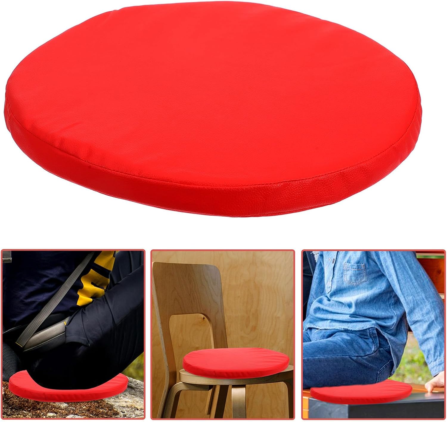Kisangel Outdoor Chair Cushion with High-Density Memory Foam and Hidden Zipper, Portable Seat Cushion Pad for Kitchen and Camping Use, Comfortable Round Patio Chair Pad