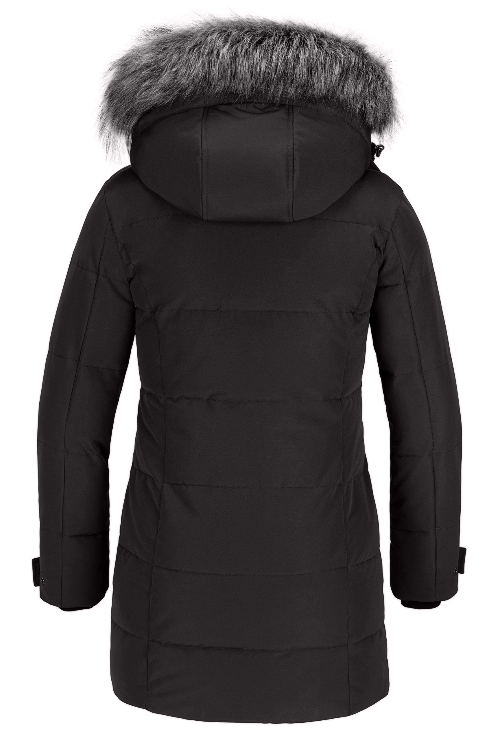 Wantdo Cappotto Donna Invernale Caldo Grande Taglie Giubbotto Imbottito con Cappoccio Impermeabile Antivento Lungo Parka per Esterno
