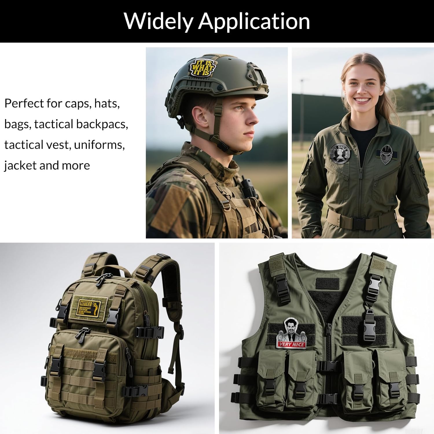 Harsgs 20 Pieces Random Tactical Morale Patch Bundle, Full Embroidery Loop and Hook Patches Set for Caps, Bags, Backpacks, Vest, Military Uniforms,Tactical Gears Etc