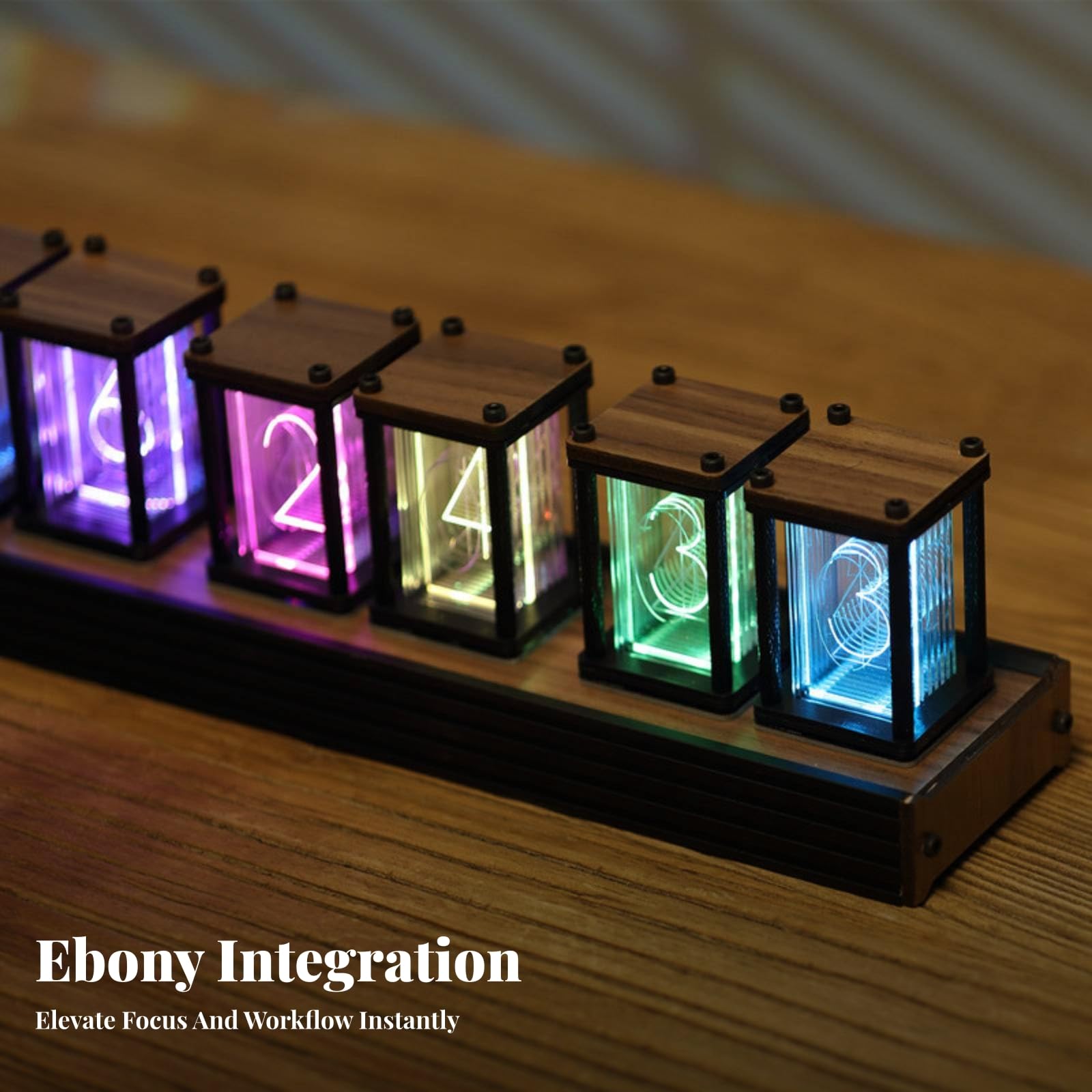 Reloj Escritorio Digital Luminoso, D款 | Claro, Reloj Electrónico Mesa, para Oficina