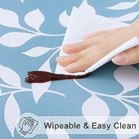 Vista 4 de Misaya - Mantel redondo ajustable con borde elástico, 100% impermeable y resistente al aceite, mantel de plástico con respaldo de franela de vinilo