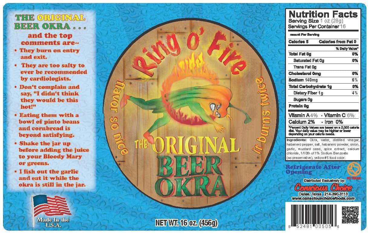 Harold's - Bartender Trio - Harold Olmec Olive, Harold's Original Beer Pickle Gherkins, and Harold Ring O Fire Original Beer Okra - Made in Texas