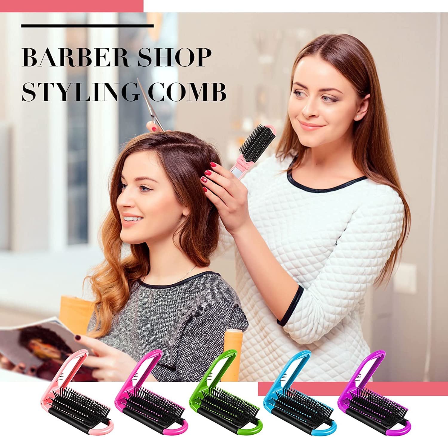 20 Stück Faltbare Taschenhaarbürste, Mini-Haarkamm, kompakt, Reise-Haarbürste, bunt, tragbar, faltbar, quadratisch, Massagekamm faltbar