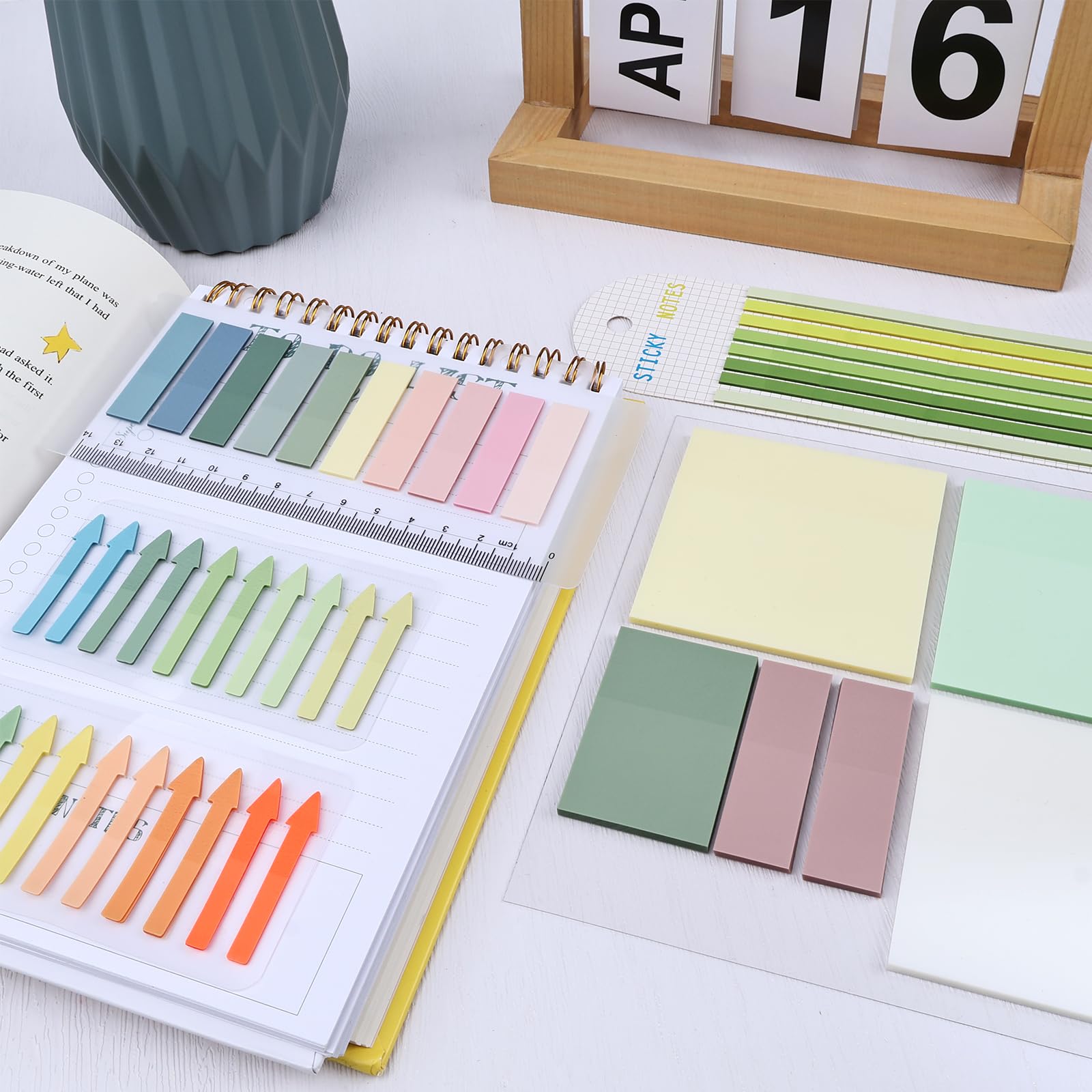 1060 Blatt transparente Haftnotizen, klare Tabs und lange Textmarker-Streifen, Seitenmarkierungen für Bücher, beschreibbare Anmerkungen, Indexflaggen, Bänder für Schule, Büro,