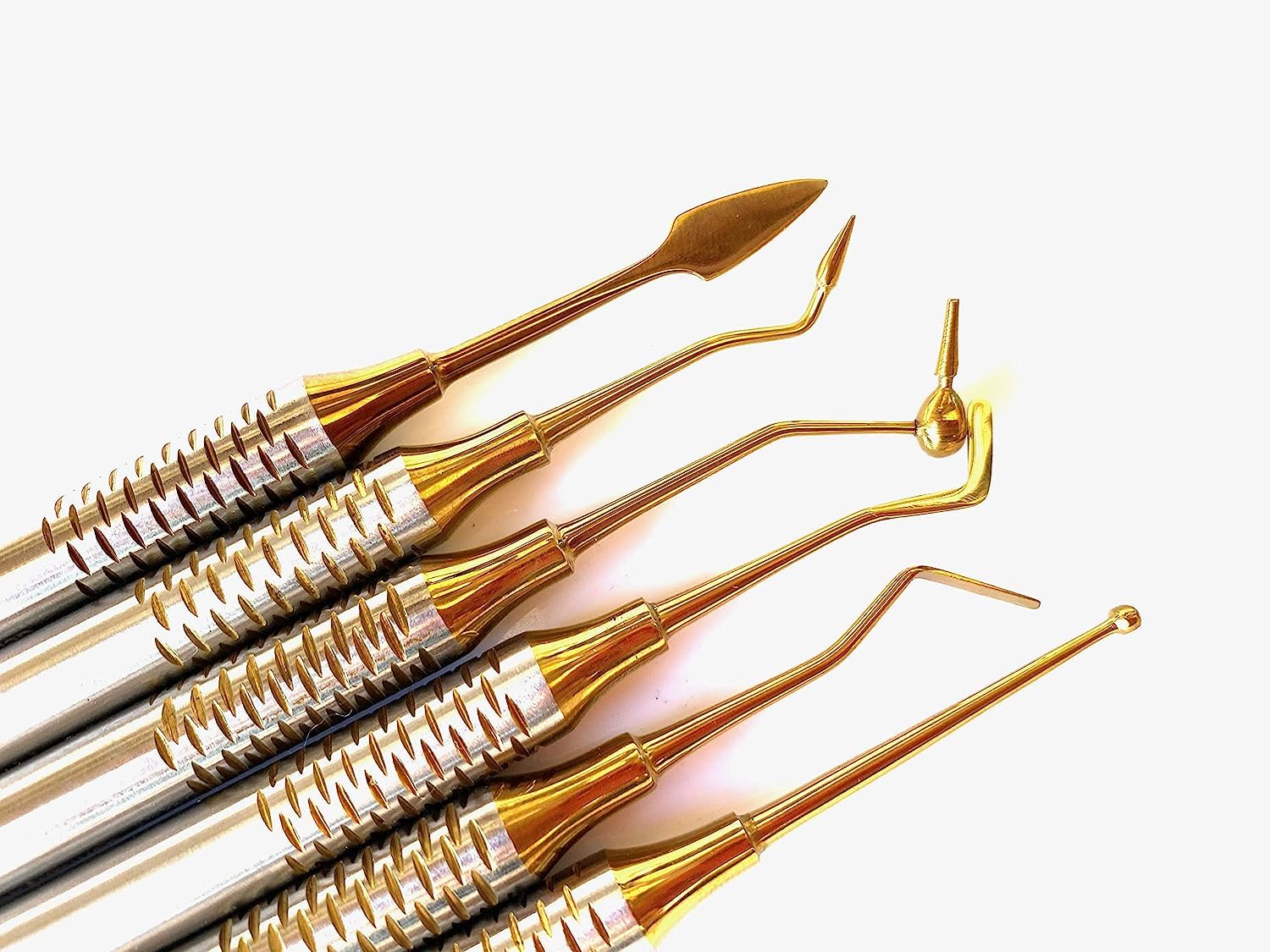 Premium German Dental Composite Non Stick Filling Instruments Kit (6 PCS Gold) Glass ionomer (Composite Filling Set of 6 (Gold))