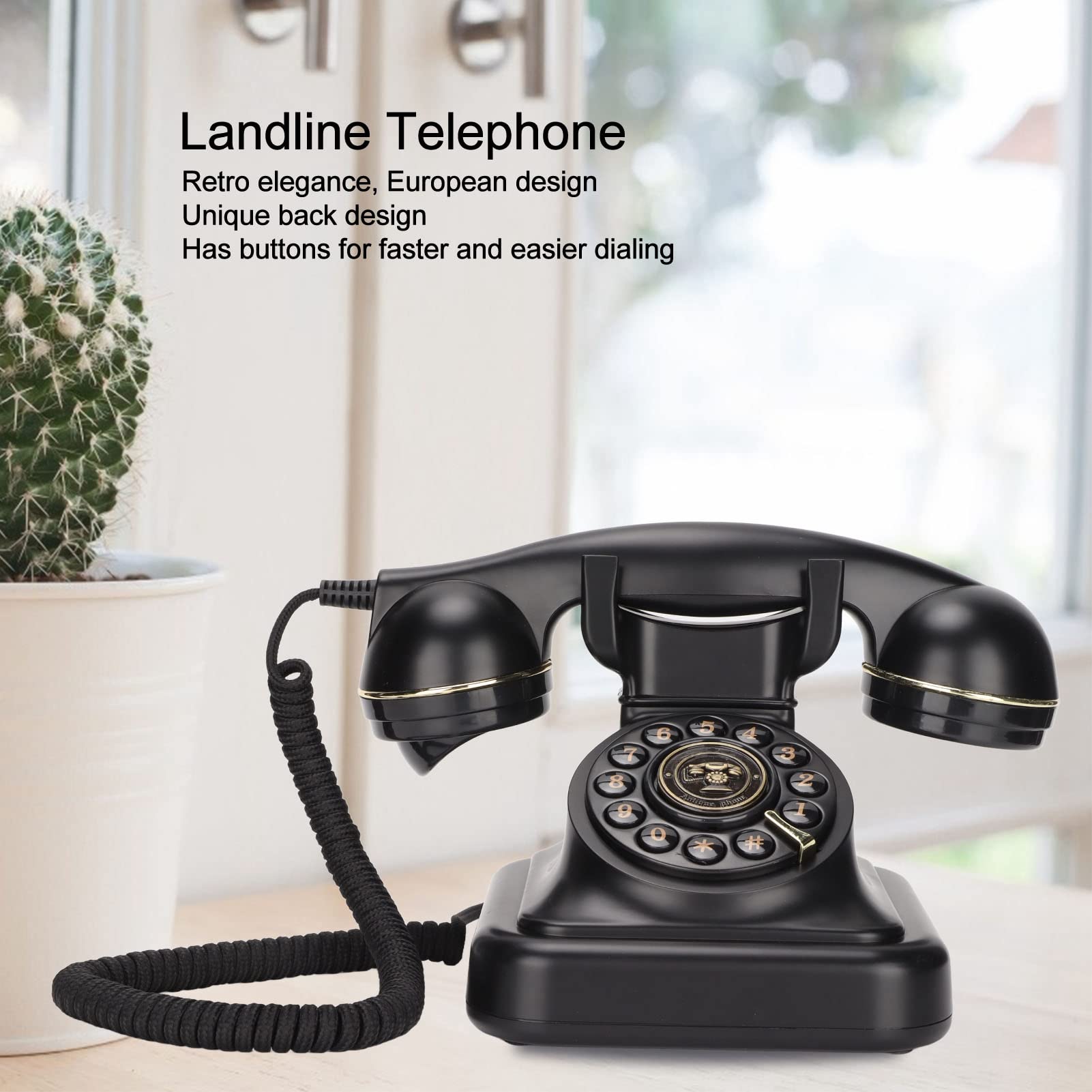 Antikes Telefon, Elegantes, Modisches Europäisches Retro-Telefon für Zuhause, Büro, Café, Bar, Dekoration, Festes Digitales Vintage-Telefon, Klassisches Europäisches Retro-Festnetz