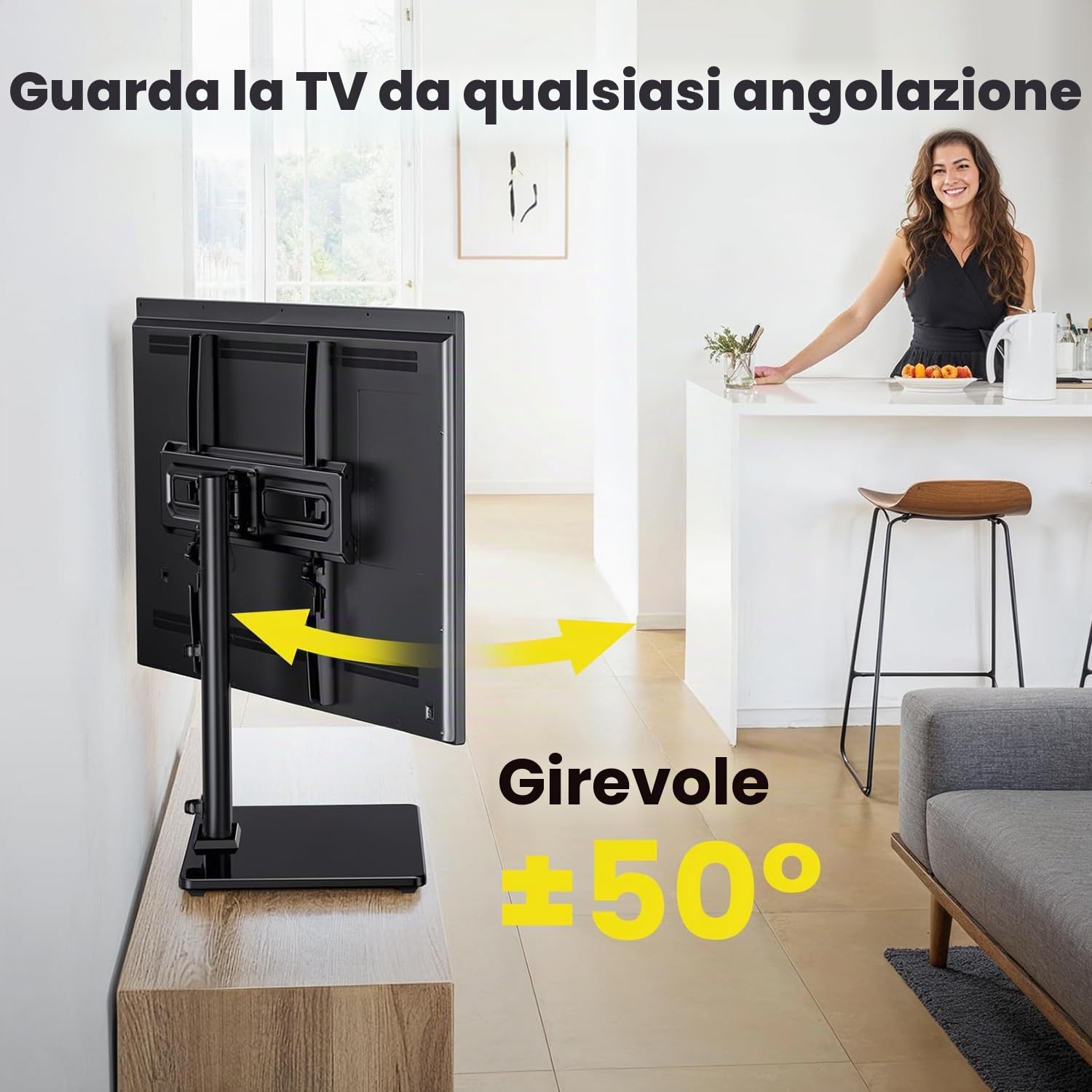 AM alphamount Supporto universale per TV girevole 24-60 pollici VESA 400x400 mm 45kg