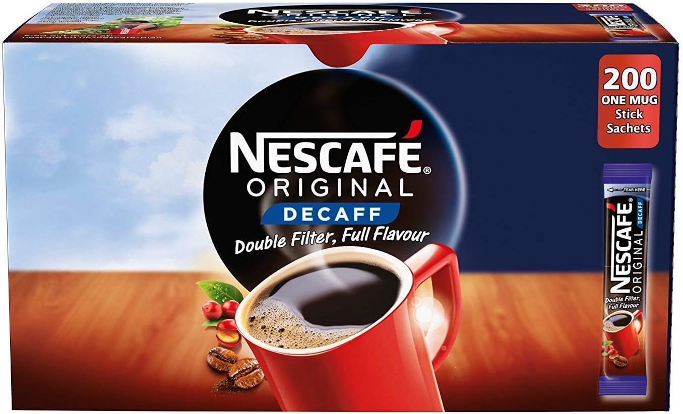 Nescafe Original Decaffeinated Coffee Sticks 1.8G, Box Of 200 Sachets, 360 Gram