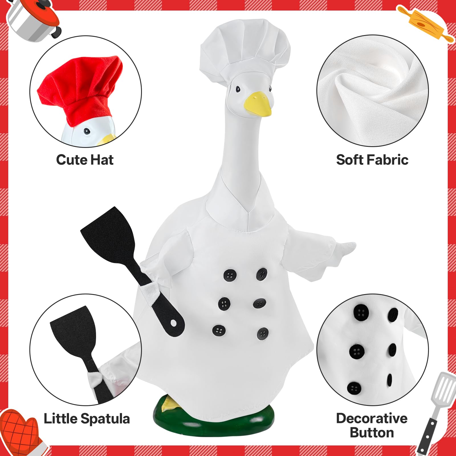 Snapklik.com : Porch Goose Outfits 2 Packs, Chef Goose Outfits Clothes ...