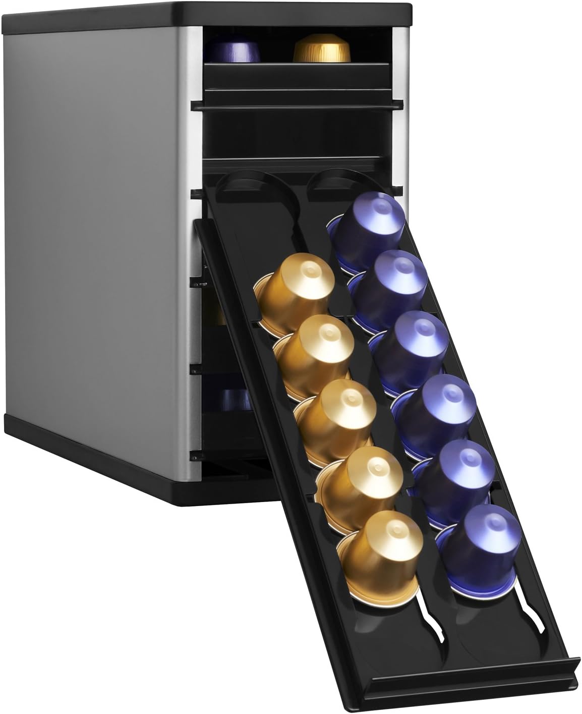 CaféStack 60 Capsule Organizer- Electric Aluminum