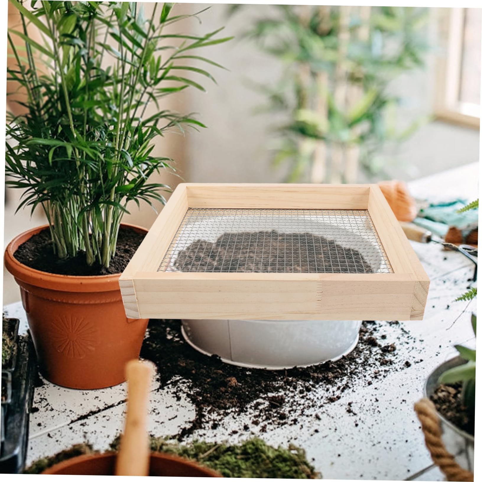 Toyvian Sieve pour Jardin Écran de Filtration Pratique pour Sol Graviers Outil de Jardinage Durable Multifonctionnel