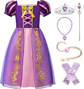 Girls Dress Puff Sleeve Princess Costume