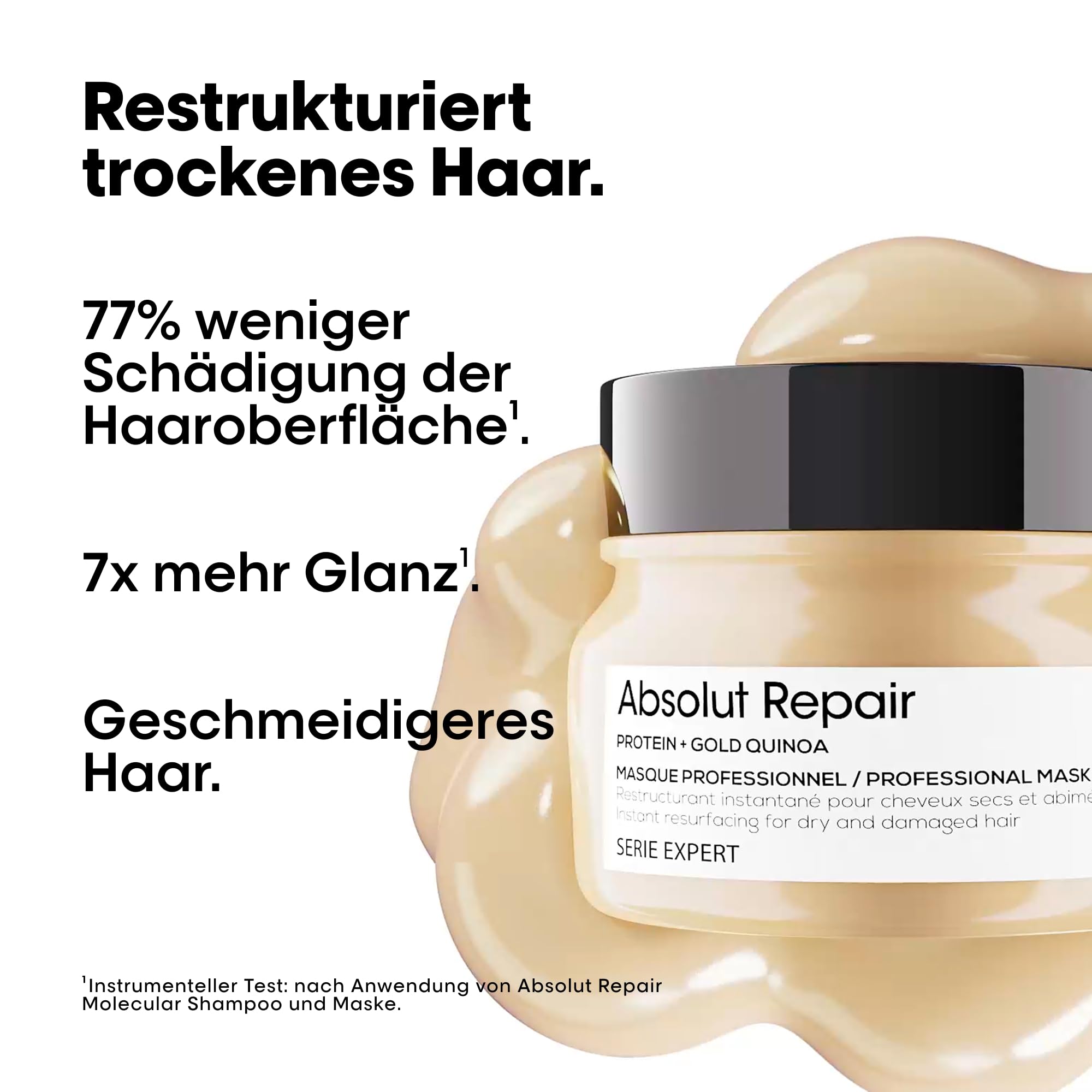 L'Oréal Professionnel Reparierende Haarmaske für strapaziertes und trockenes Haar, Mit Quinoa, Serie Expert, Absolut Repair Maske