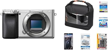 Sony ILCE-6400 APS-C Mirrorless SLR Camera, Body No Lens, Silver, Camera Beginner Kit