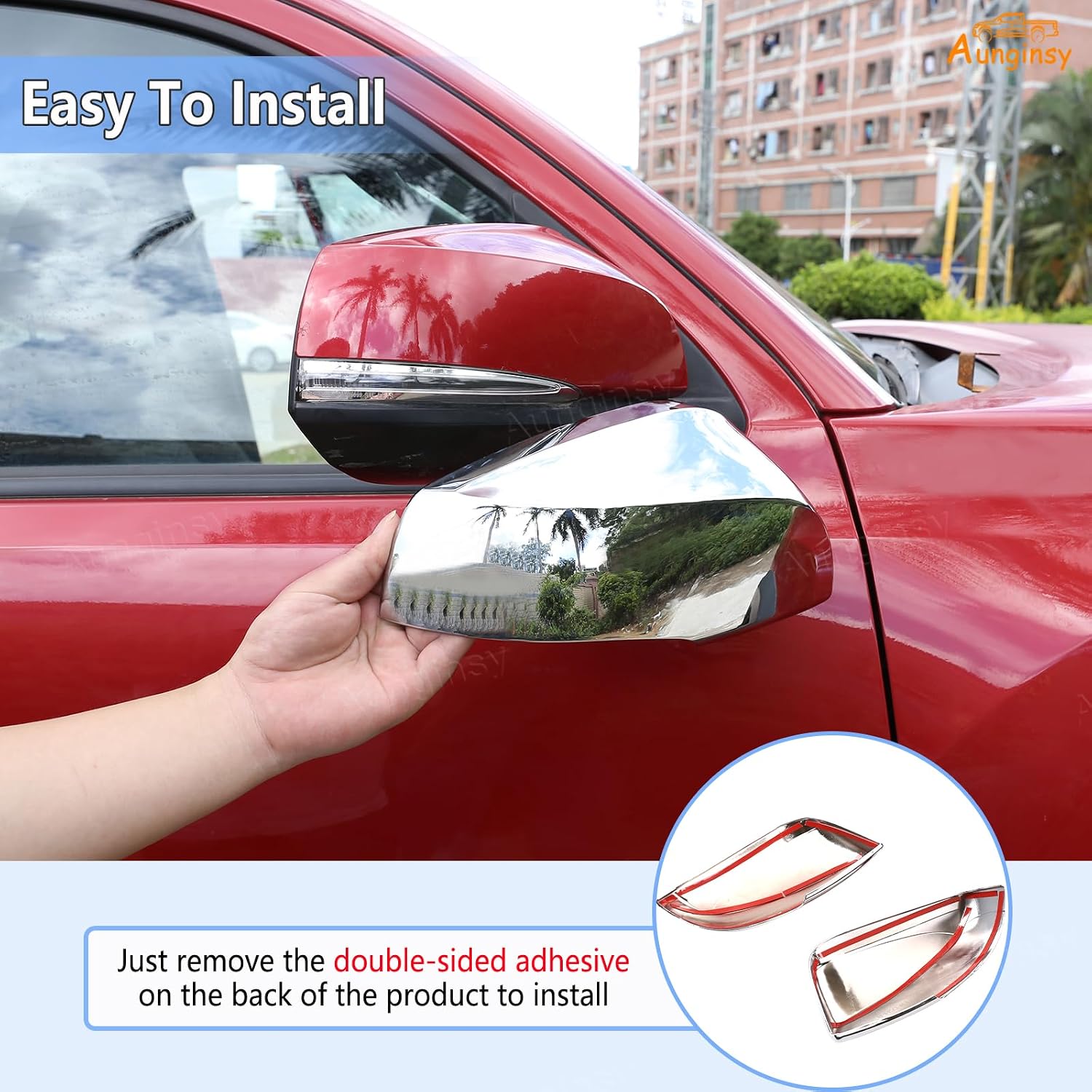 Aunginsy Door Rear View Mirror Cover Cap Compatible with 2016-2023 Toyota Tacoma TRD Off Road/TRD Pro/TRD Sport/Limited/Trail Special Edition Molding Trim ABS Exterior Accessories (With Turn Signal)