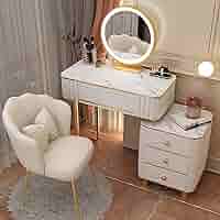 Amazon｜ドレッサー 化粧台 鏡台、ロックスラブトップのモダンな