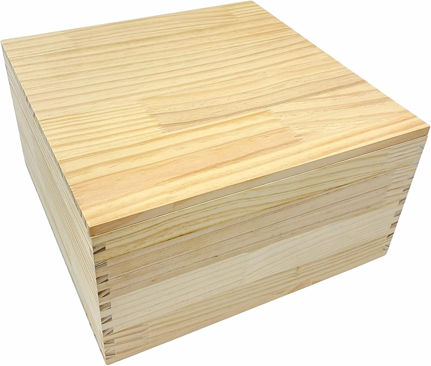 Shadow Breeze Premium Large Pine Wooden Keepsake Box with Lid – Professional Grade Unfinished Wood Storage Box for Gifts, Home Décor, Crafts & Organization (12.75 x 12.75 x 6.75)