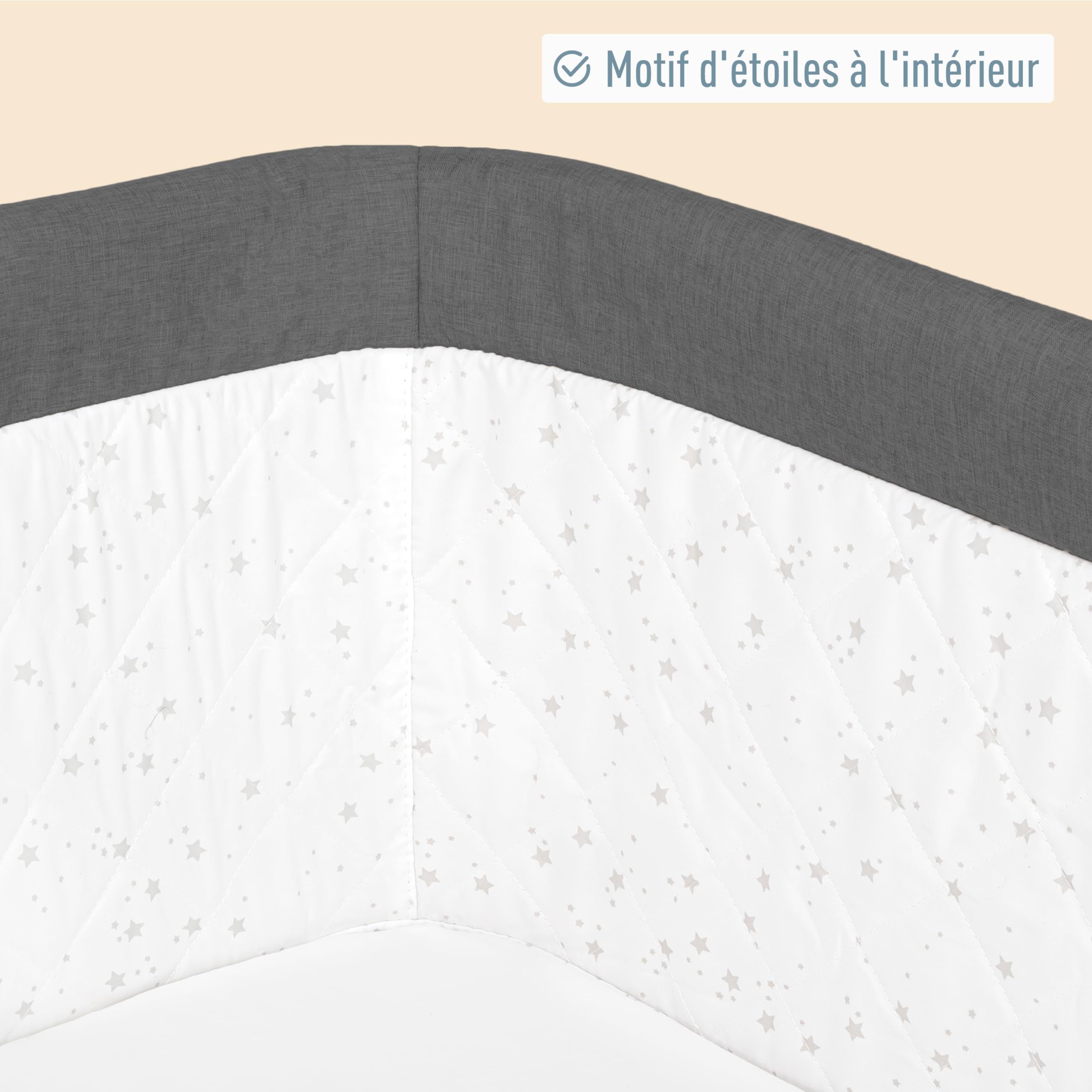 IB-Style Aluna 3-en-1 Berceau co-Dodo, lit de bébé, lit d'appoint, Matelas Moelleux, réglable en Hauteur sur 5 Niveaux, lit de Voyage avec Sac, Fonction balancelle, moustiquaire - Gris foncé