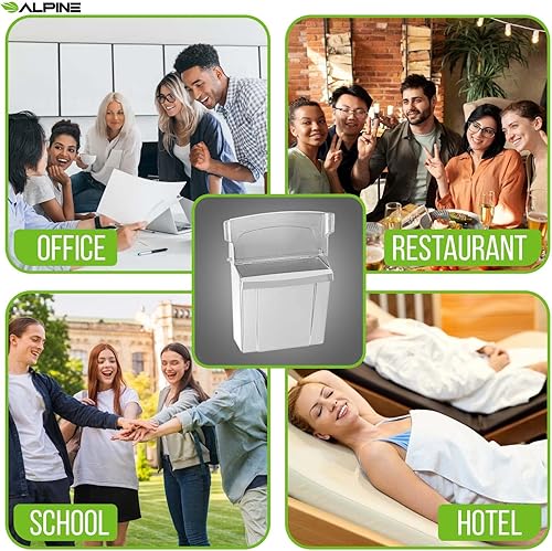 Miniatura 8 de Alpine - Recipiente para servilleta sanitaria, contenedor de eliminación de higiene femenina, cubo de basura montado en la pared con sello de