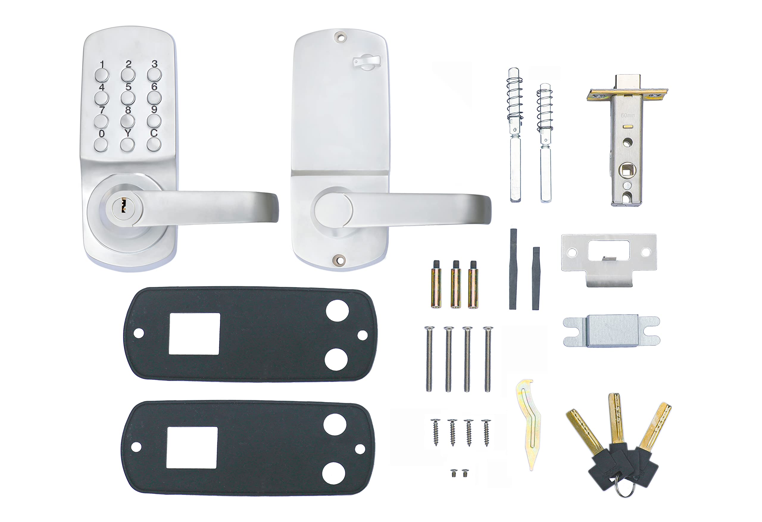 MUTEX MX800 Commercial Grade Door Lock, Satin Chrome, Keyless