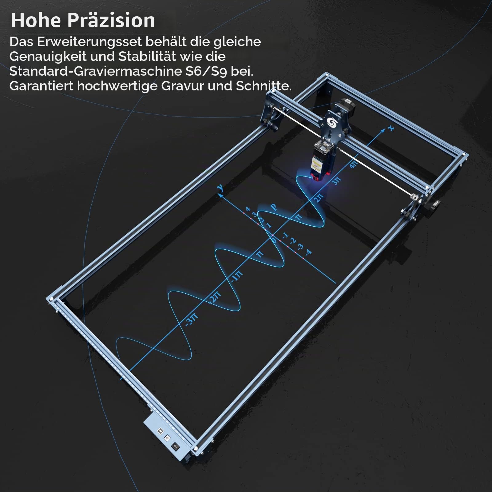 SCULPFUN S9 Erweiterung, Y-Achsen-Erweiterungs kit, Gravur Bereich-Erweiterungskit für SCULPFUN S9 Laser Graviermaschine, Erweiterter Riesiger Gravurbereich auf 405 x 945 mm