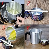 Vista 6 de AGLARY Olla para fundir cera de velas, olla de vertido de aluminio de doble caldera, con mango resistente al calor y boquilla antigoteo