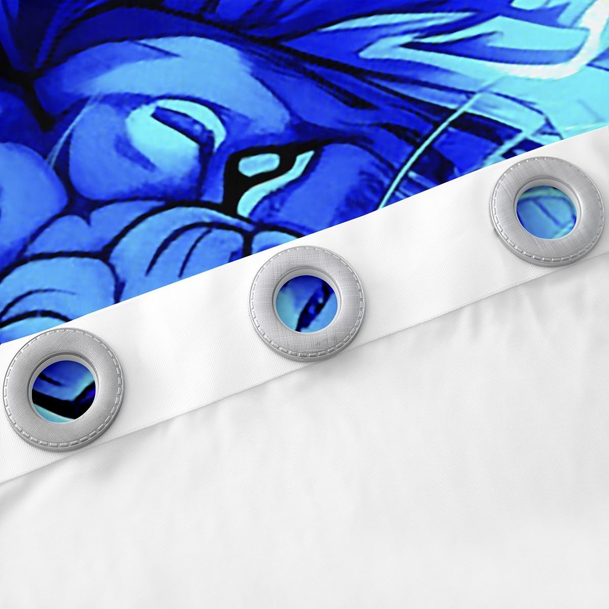 Manfei Lion Kids Blackout Curtain,Rose Flowers Romantic Valentine's Day Window Drapes for Boys Men,Wild Animals Lightning Blue Fashion Window Treatments Grommet Top 2 Panel Set,38Wx45L inch