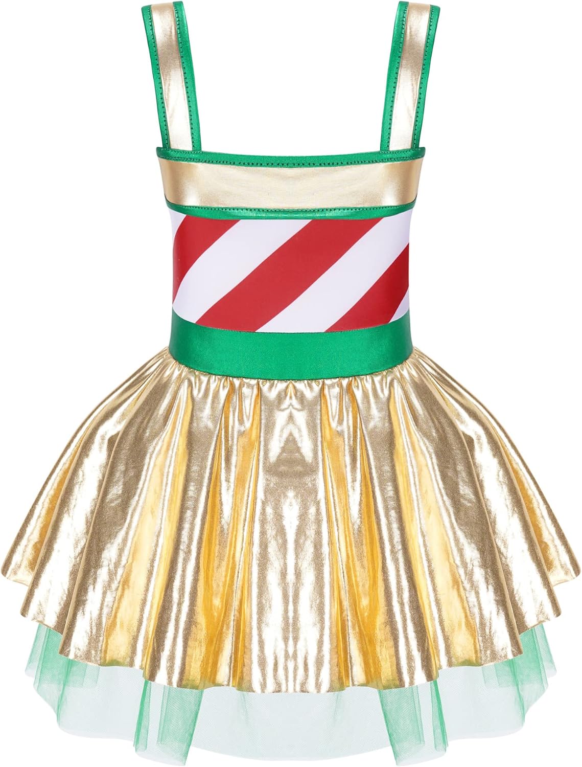 YiZYiF Girls Christmas Striped Candy Cane Unitard Dancewear Elf Outfits Modern Dance Jazz Ballet Tutu Leotard