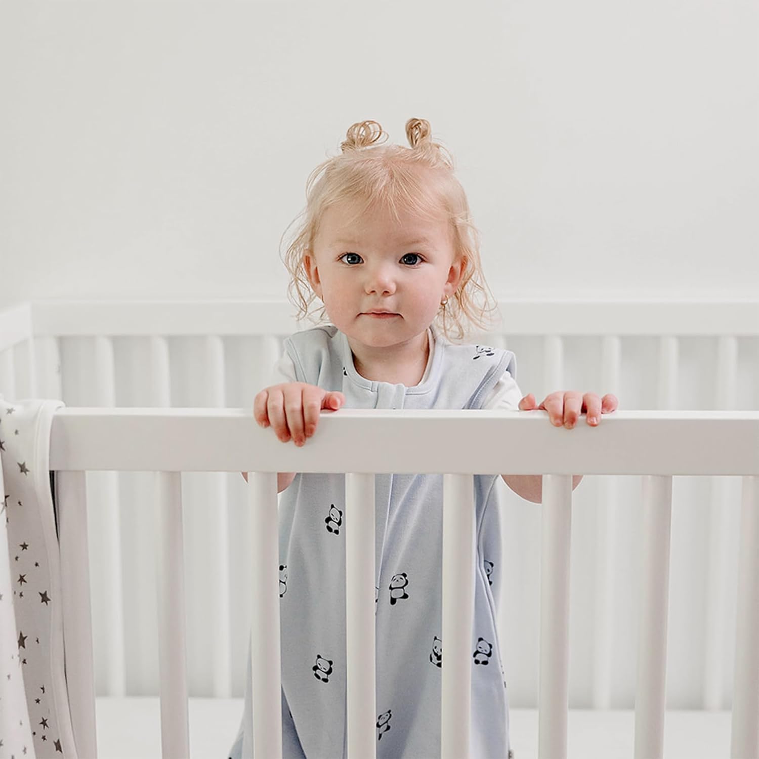 Woolino 4 Season Baby Sleep Bag with feet, Merino Wool and Organic Cotton Walker Sleep Bag or Sack, Toddler Sleeping Bag, 18-36m, Panda - Image 4