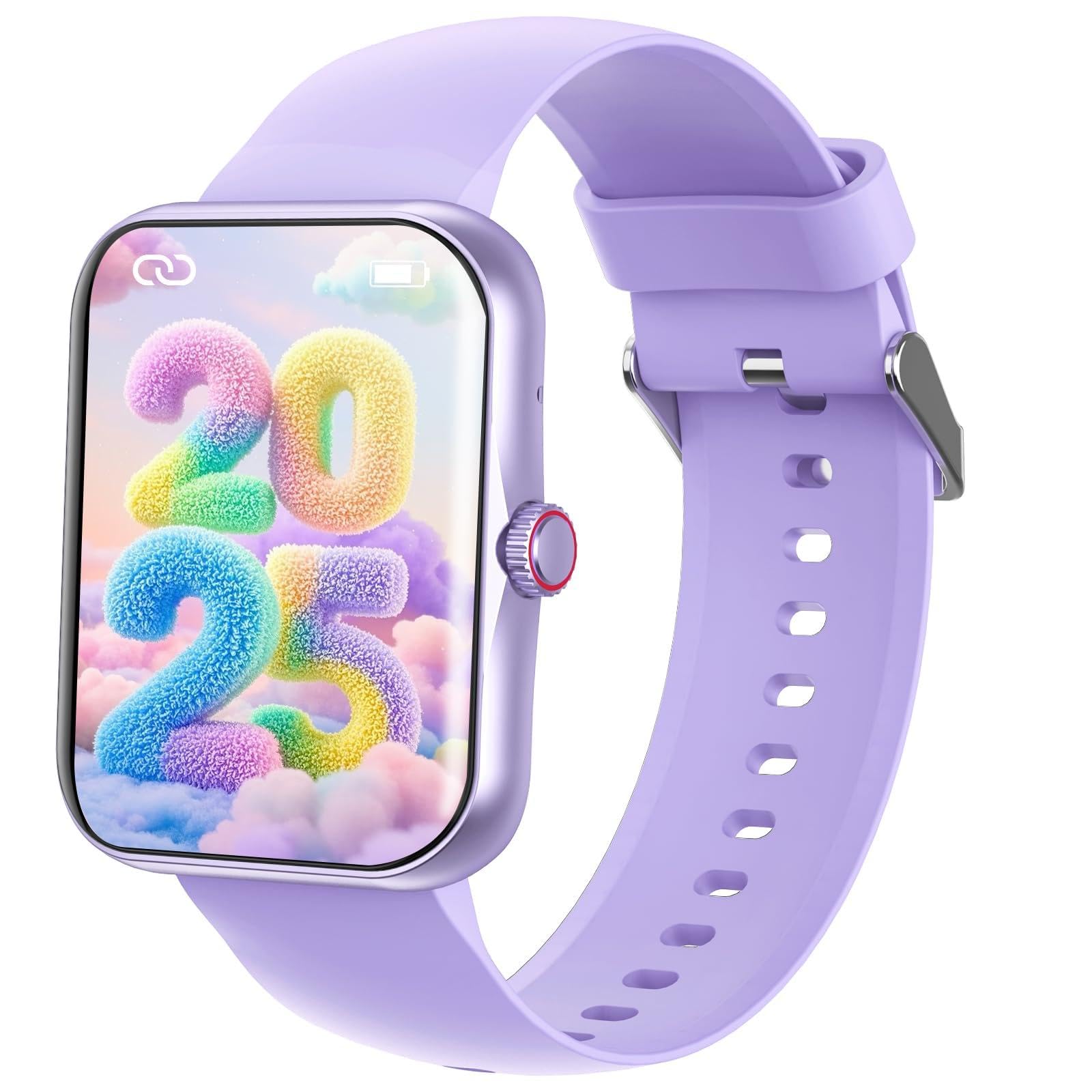 PTHTECHUS Reloj Inteligente Niños con Llamadas Bluetooth, 1,83" HD Smartwatch Niño Niñas con 100+ Modos Deporte, Sueño, Podómetro, Reloj Niño Regalos para Niños Niñas 4-12 años (Morado)