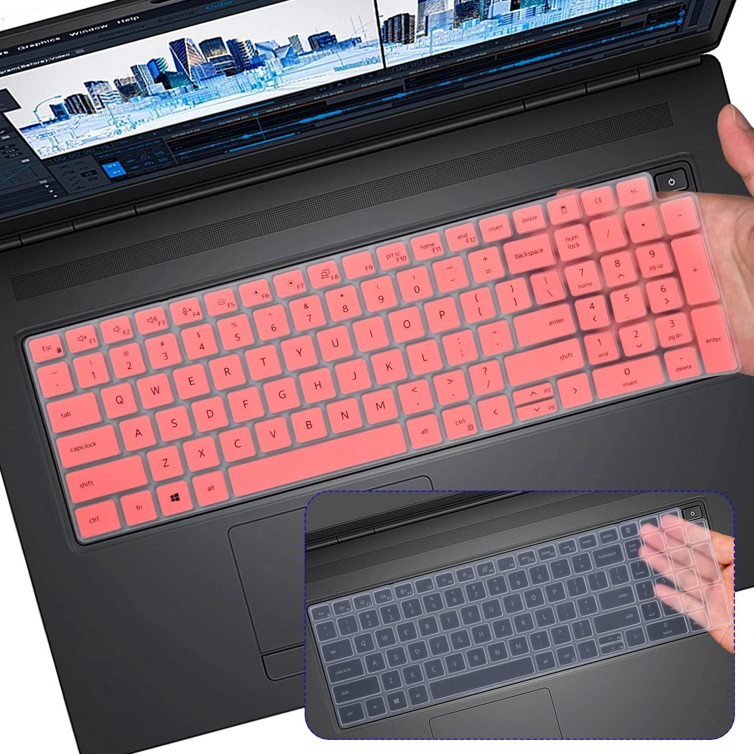 2PCS Keyboard Cover Skin for 2025-2022 Dell Latitude 3550 5550 3540 5540 5520 5521 5530 5531 15.6", Precision 3591 3590 3581 3560 3561 3570 3571 15.6", Precision 16 17 7670 7680 7770 7780 Protector