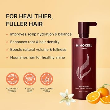 Volumizing Shampoo for Thinning Hair Korean Hair Care with Biotin & Panthenol Root Lifting, Damage Repair & Shine Sulfate-Free Formula, White Tea Mandarin Scent, 16.9 fl oz