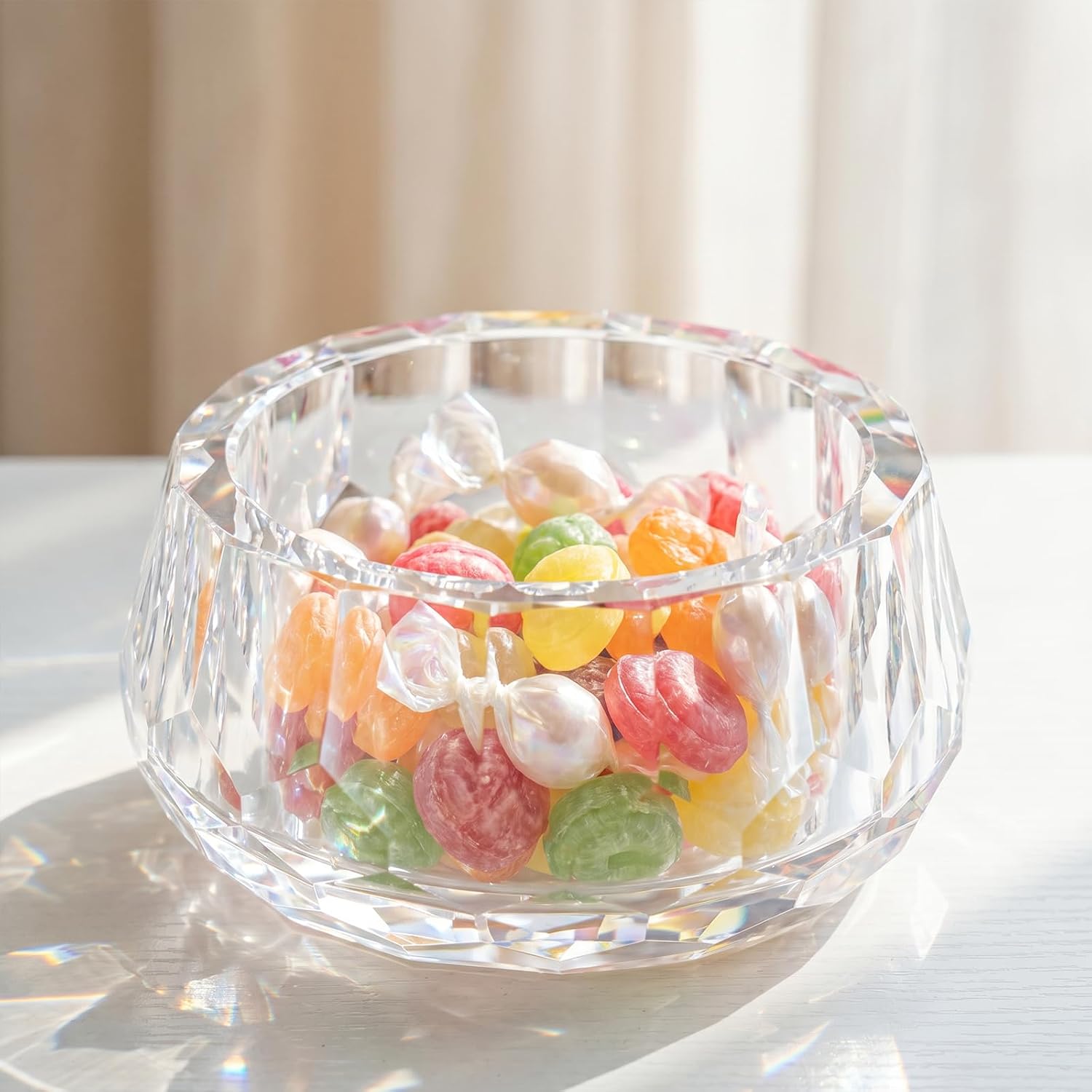 kitCom Jar of Crystal Jewelry, Crystal Wedding Candy Buffet Jar, Home Decoration Party Cotton Swab Storage, Office Birthday Gift (2lb)
