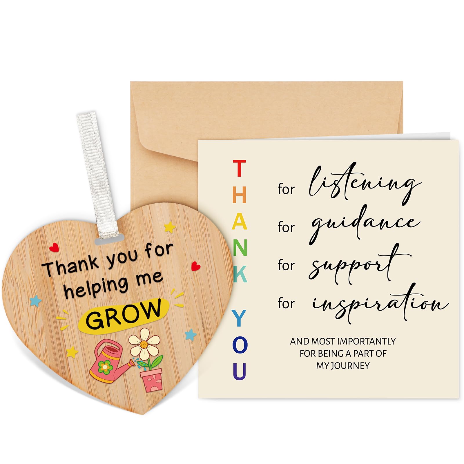 Tulolvae Thank You Teacher Cards, Wooden Heart Greeting Cards Teacher Gifts for Women, Leaving Teachers Day Appreciating Graduation End of The Year Birthday Presents for Teachers from Student
