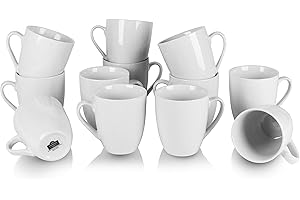 Bulk Pack of 100 Plain White Ceramic Coffee Mugs for Commercial Catering