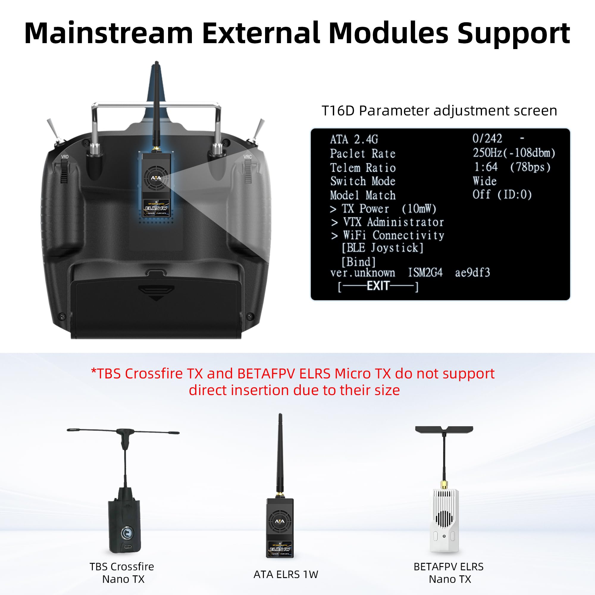 Radiolink T16D 16CH RC Radio Transmitter & R16F Telemetry Receiver Kit, 100 Model Storage - Image 2