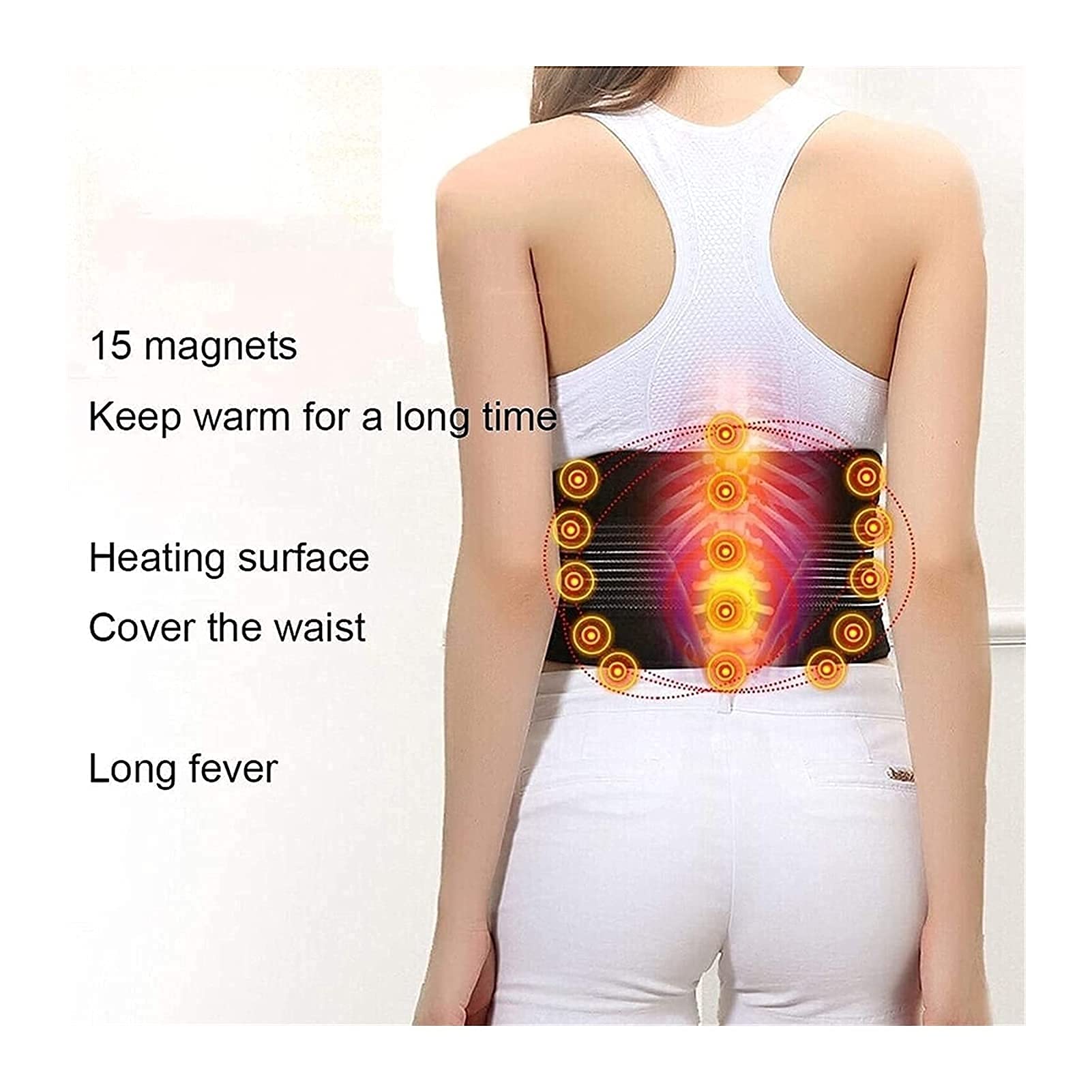 Fuerte Soporte Lumbar para Espalda Baja, Alivio del Dolor, espasmos de Espalda, ciática, Hombres y Mujeres, Levantamiento de Pesas, Cintura, cinturón de Gimnasio para Deportes ()