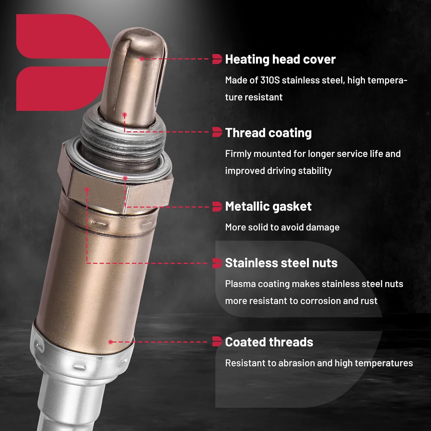 BDFHYK Oxygen Sensor Upstream O2, Compatible with BMW 318I 318IS 318TI 540I 740I 740IL 840CI Z3, 13559, 11781247406 Replacement 1PCS