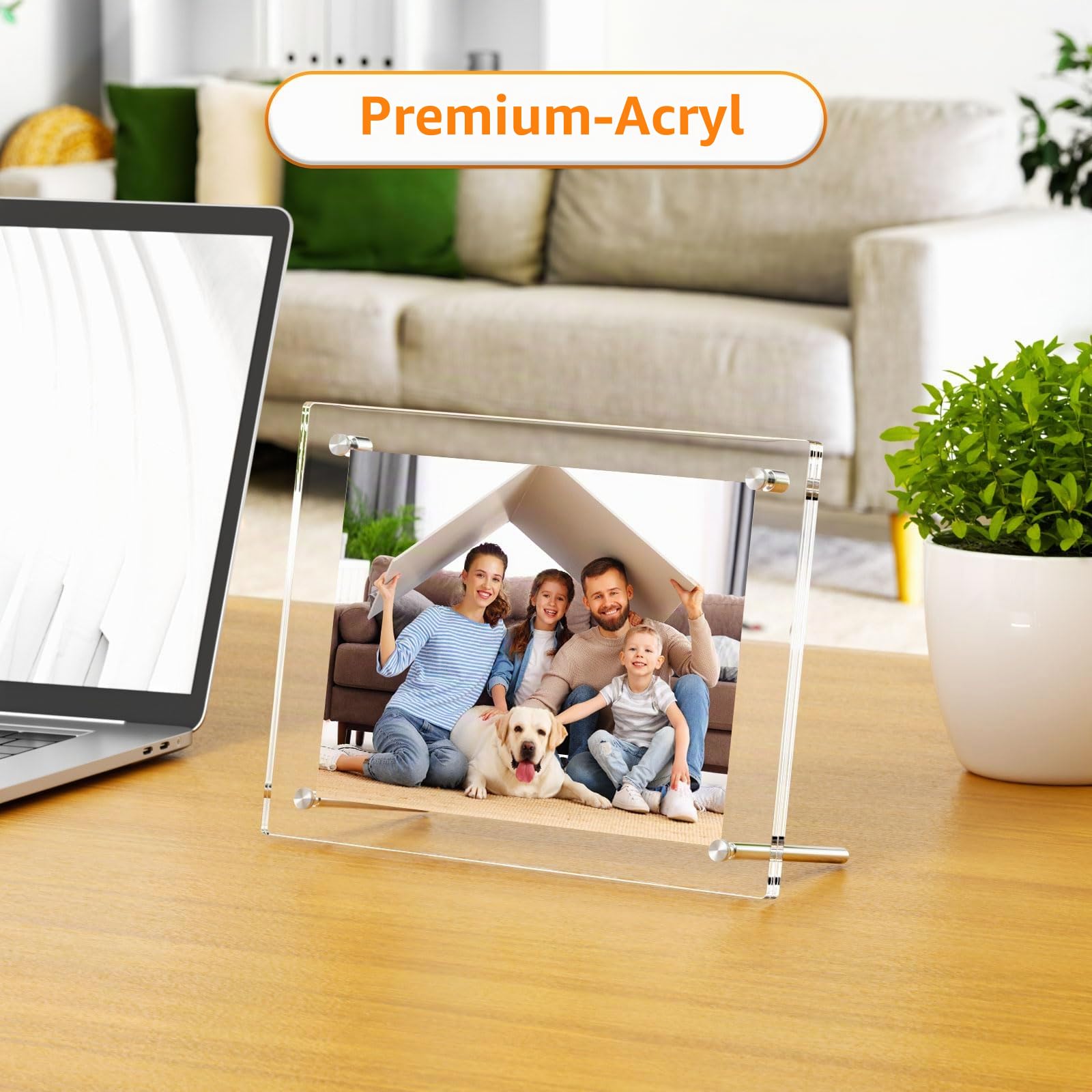 AITEE 2er Set Acryl Bilderrahmen A4: Klare Moderne Rahmenlose Fotorahmen für Wand & Tischaufsteller, Bilderrahmen ohne Rahmen für Babyfotos, Familienfotos, Hochzeitsfotos und Heimdekoration