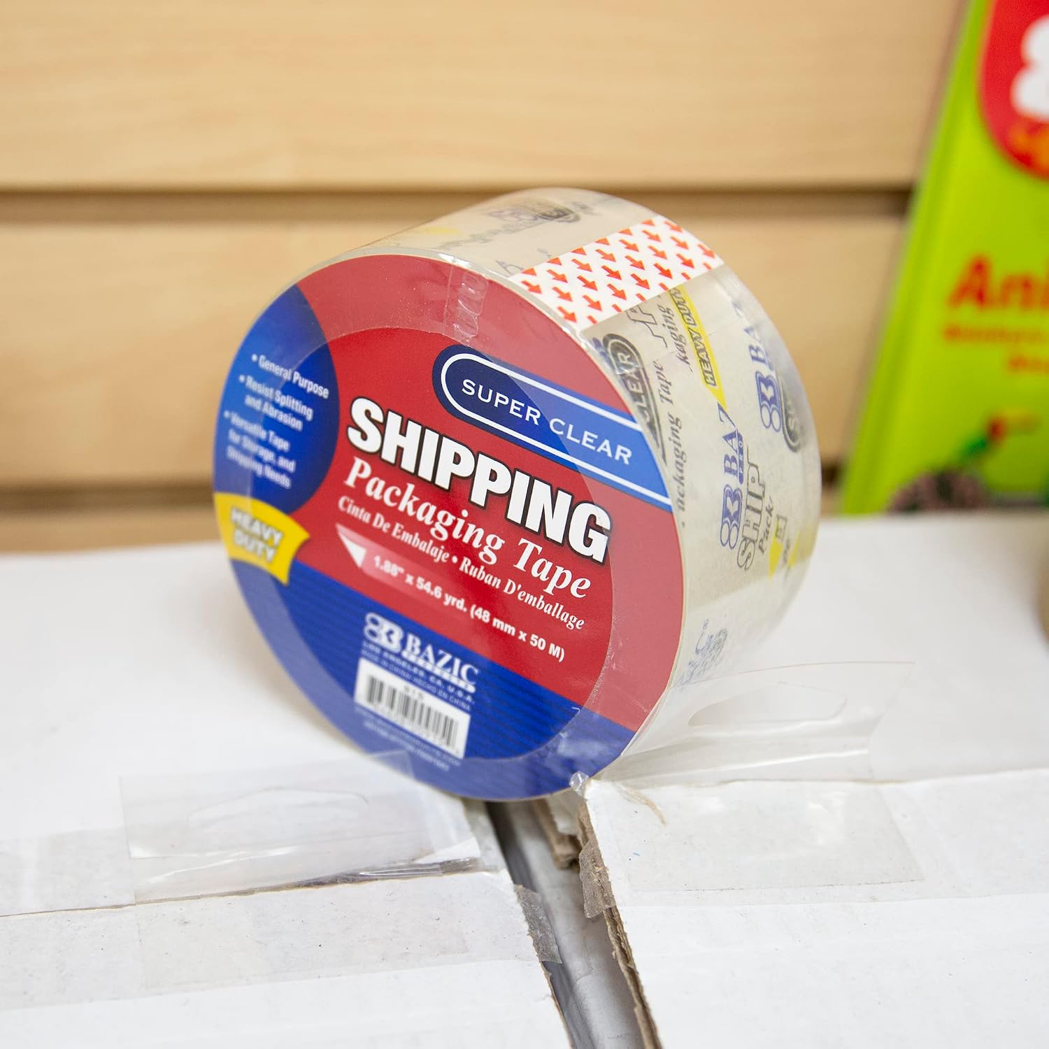 BAZIC Products Super Clear Heavy Duty Packing Tape 1.88" x 54.6 Yards, Shipping Mailing Moving Sealing Tapes, 12-Pack