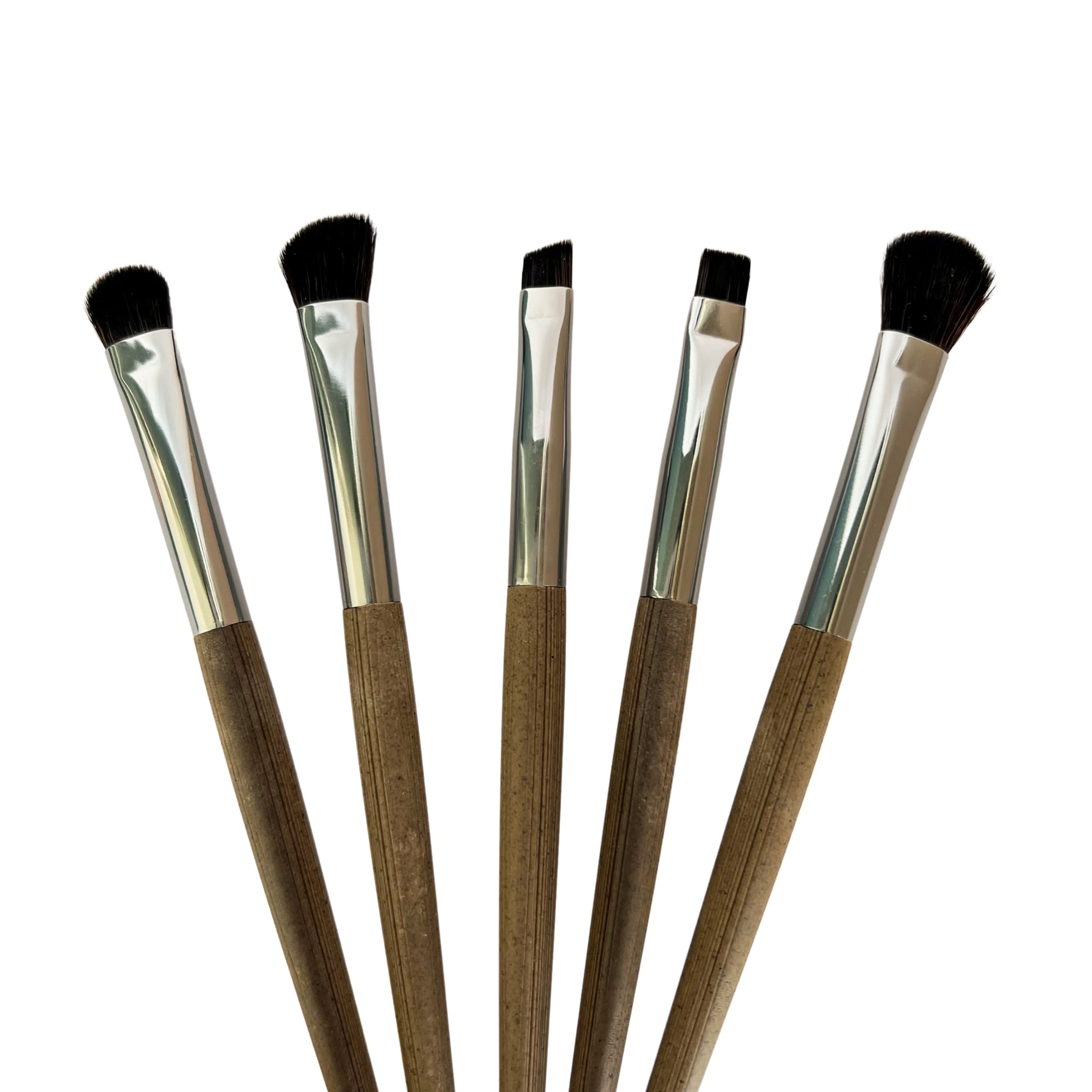 Just Imagine Complete Eye Makeup Brush Set 5 Pieces | Includes Angled Eyeshadow Brush, Angled Brow Brush, Blending Brush, Eye Shadow Brush, and Flat Definer Brush | Professional Grade Tools