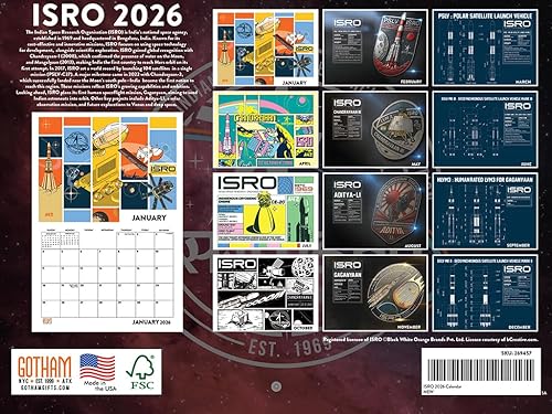 Miniatura 10 de Calendario de viaje espacial de la NASA 2024 calendario de pared mensual de 12 meses