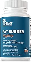 Dr. Tobias Fat Burner Nightly, Night Time Metabolic Support with White Kidney Bean Extract, Ashwagandha Root, Green Coffee Bean Extract & Melatonin, Non-GMO, 60 Capsules (30 Day Supply)