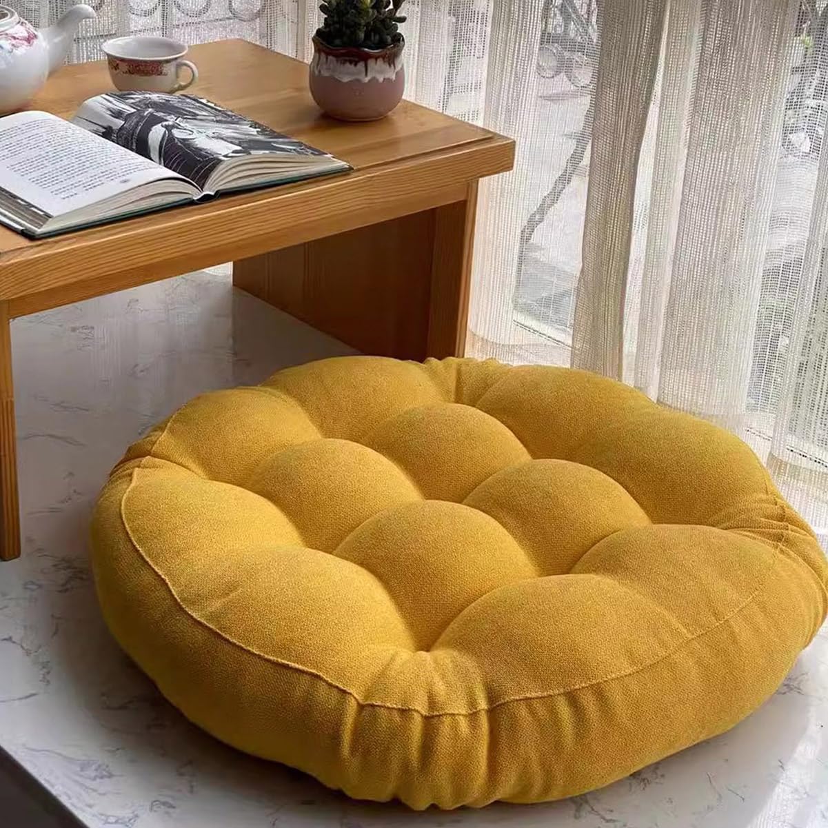 Unittype Dekokissen Als Baumstumpf – 6 Runde Kissen, Ø 40 Cm, Mit 3D-Druck, Aus Polyester & Memory-Schaum, Für Boden, Sofa & Garten