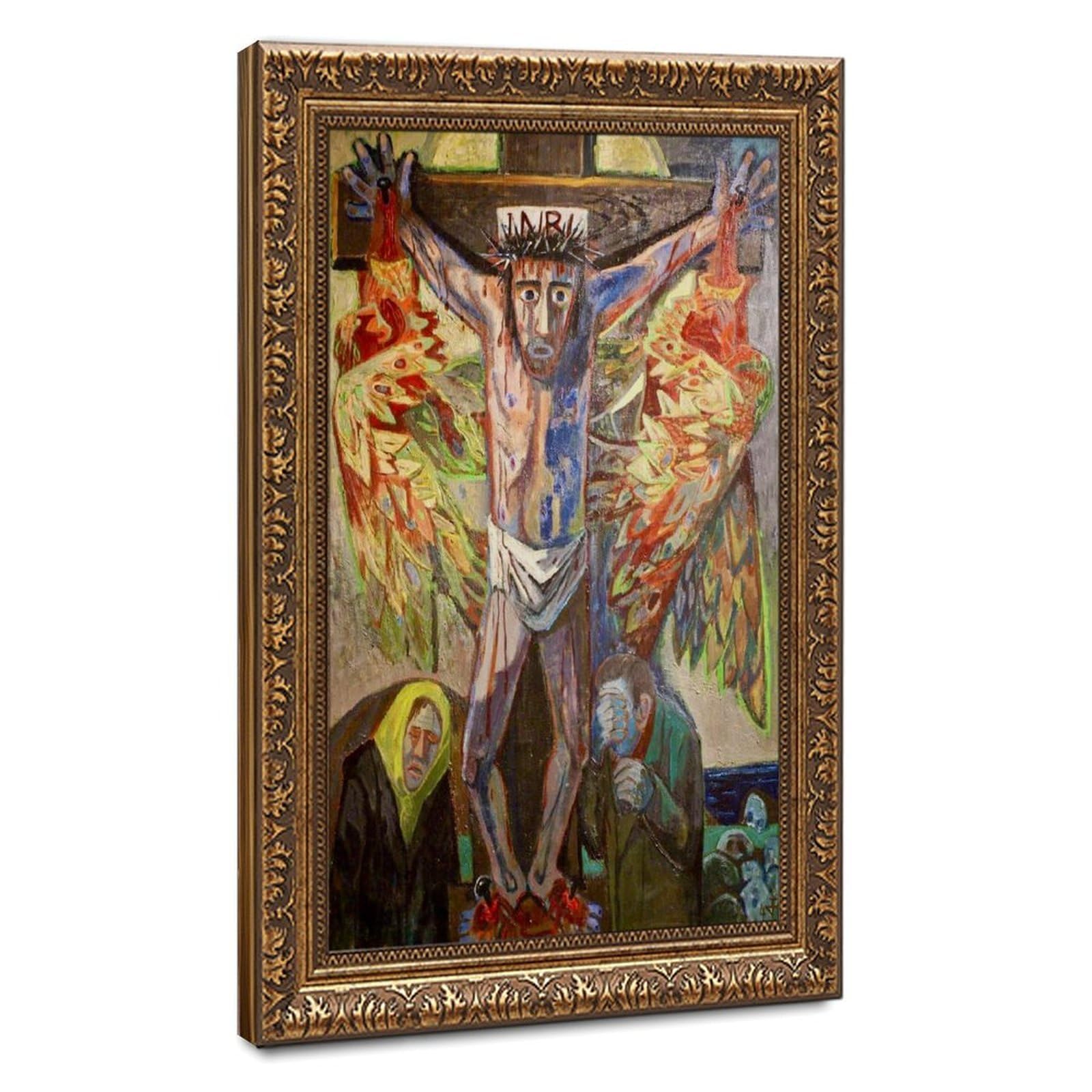 WCYB The Great Crucifixion by Otto Dix – Powerful Religious Expressionist – Vintage German War Era Wall Prints Posters Canvas Deco Paintings Wall Art For O