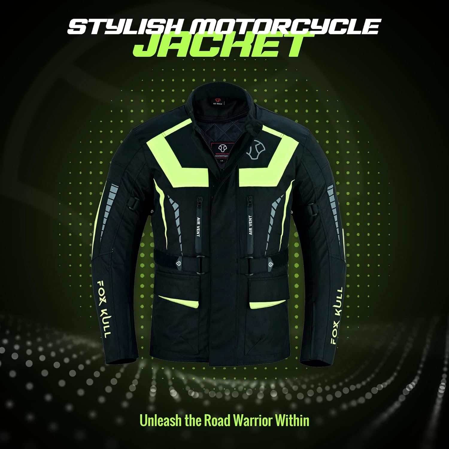 Motorcycle Jacket for Men Adventure/Touring with Cordura Textile Fabric for Motorbike Riding Protection Armor