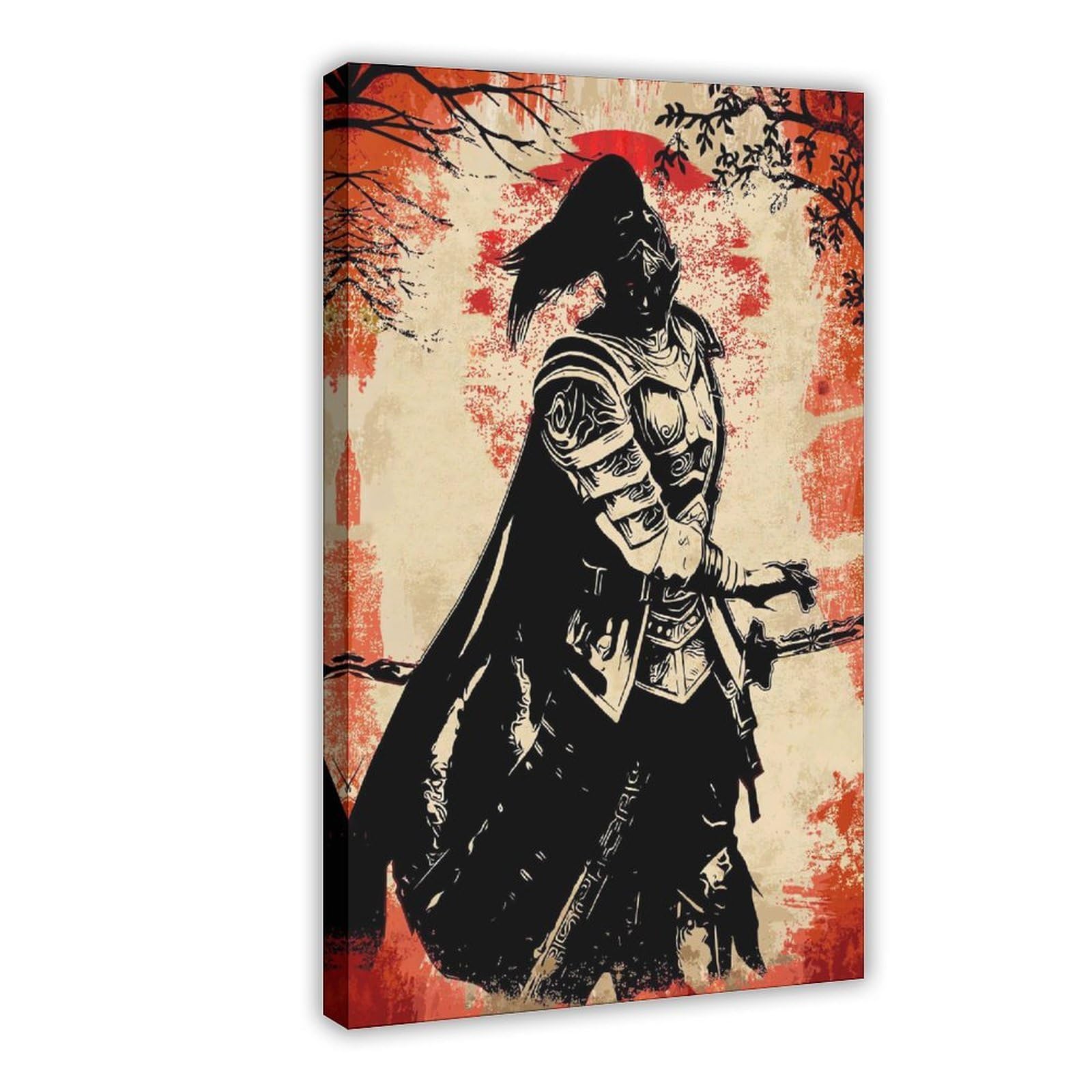 Qnvjqkdsi Frame Japanese Samurai Art (10) Canvas Poster Bedroom Decor Landscape Office Room Decor Gift 24" L X 36" W