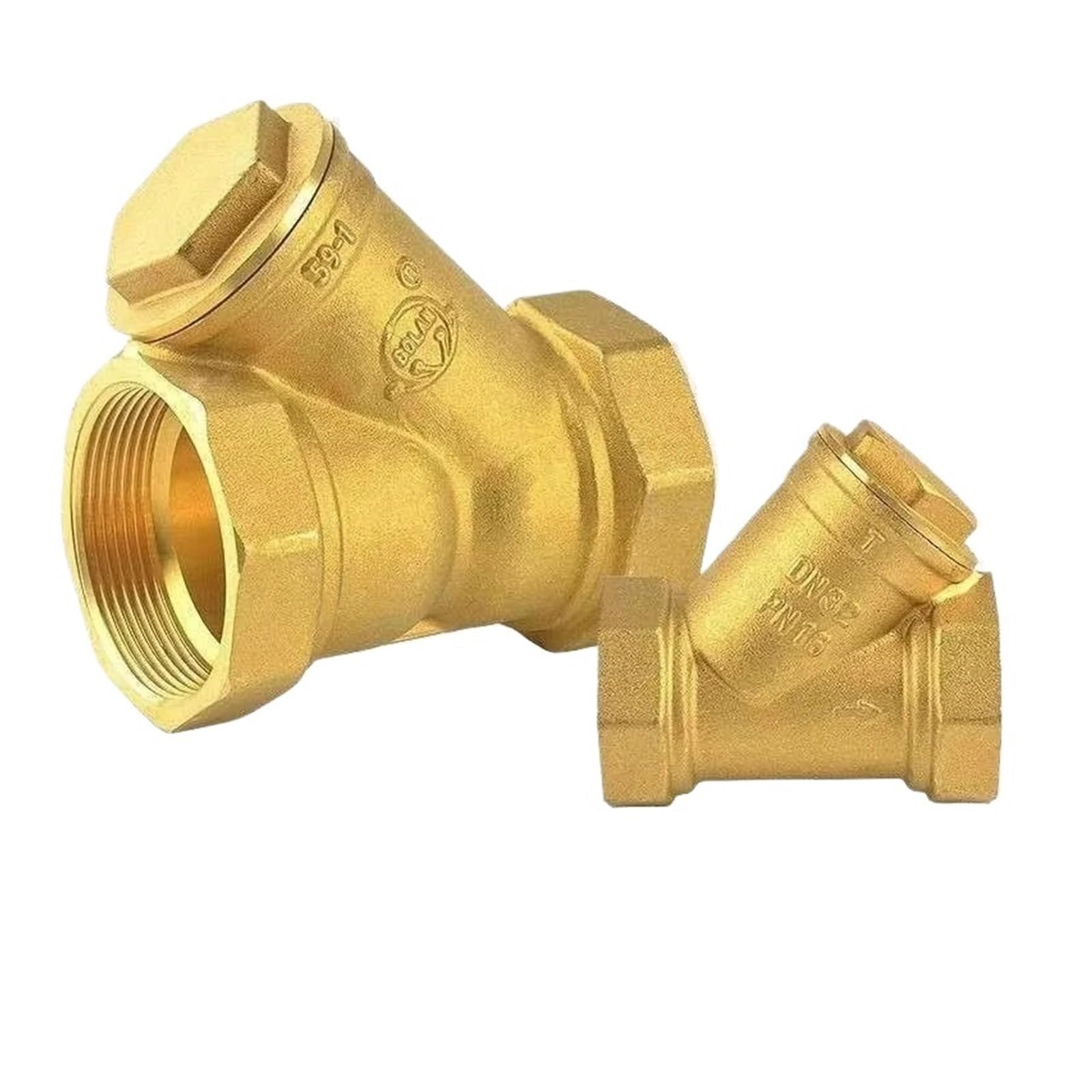 Válvula De Esfera Adaptador de conector tubería filtro en Y latón con rosca hembra BSP 1/2", 3/4", 1", DN32, DN40, DN50, for agua(1-1/2")