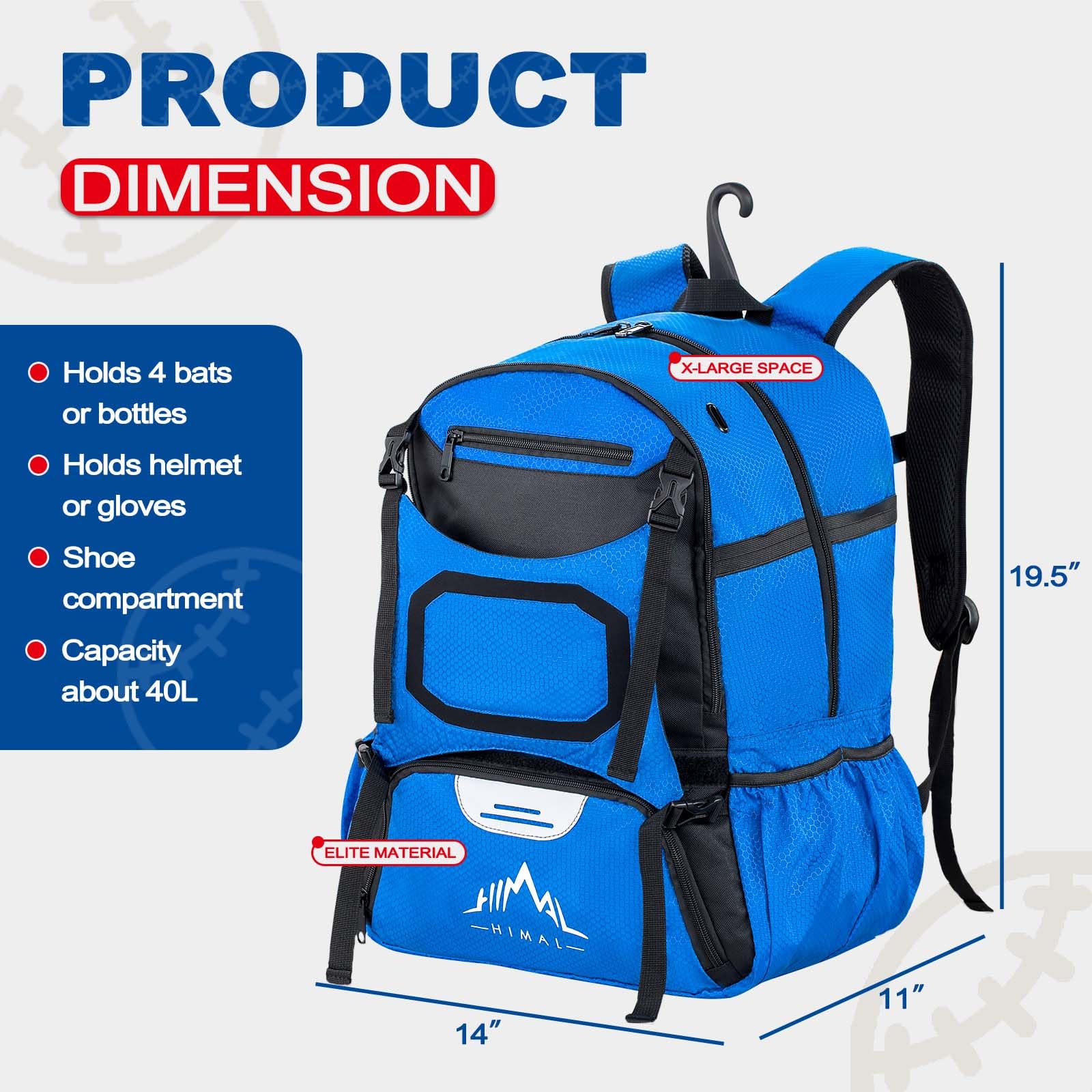 Amazon | Himal Pro 野球バッグ プロ野球バットバックパック